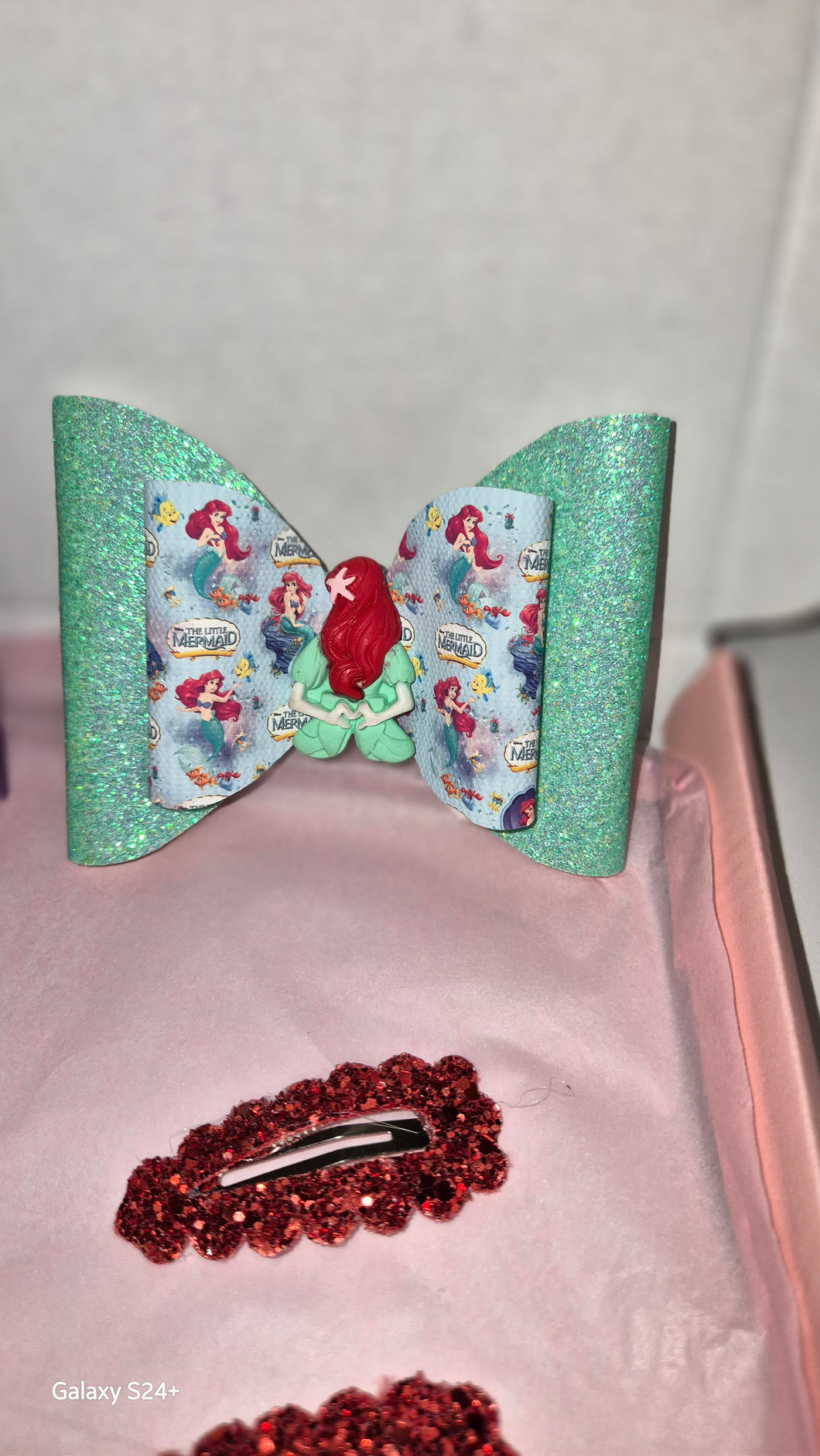 Red and Green Princess inspired Bow