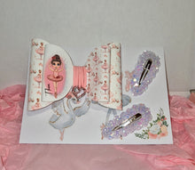 Load image into Gallery viewer, Ballerina Pink and White Bow with Clips
