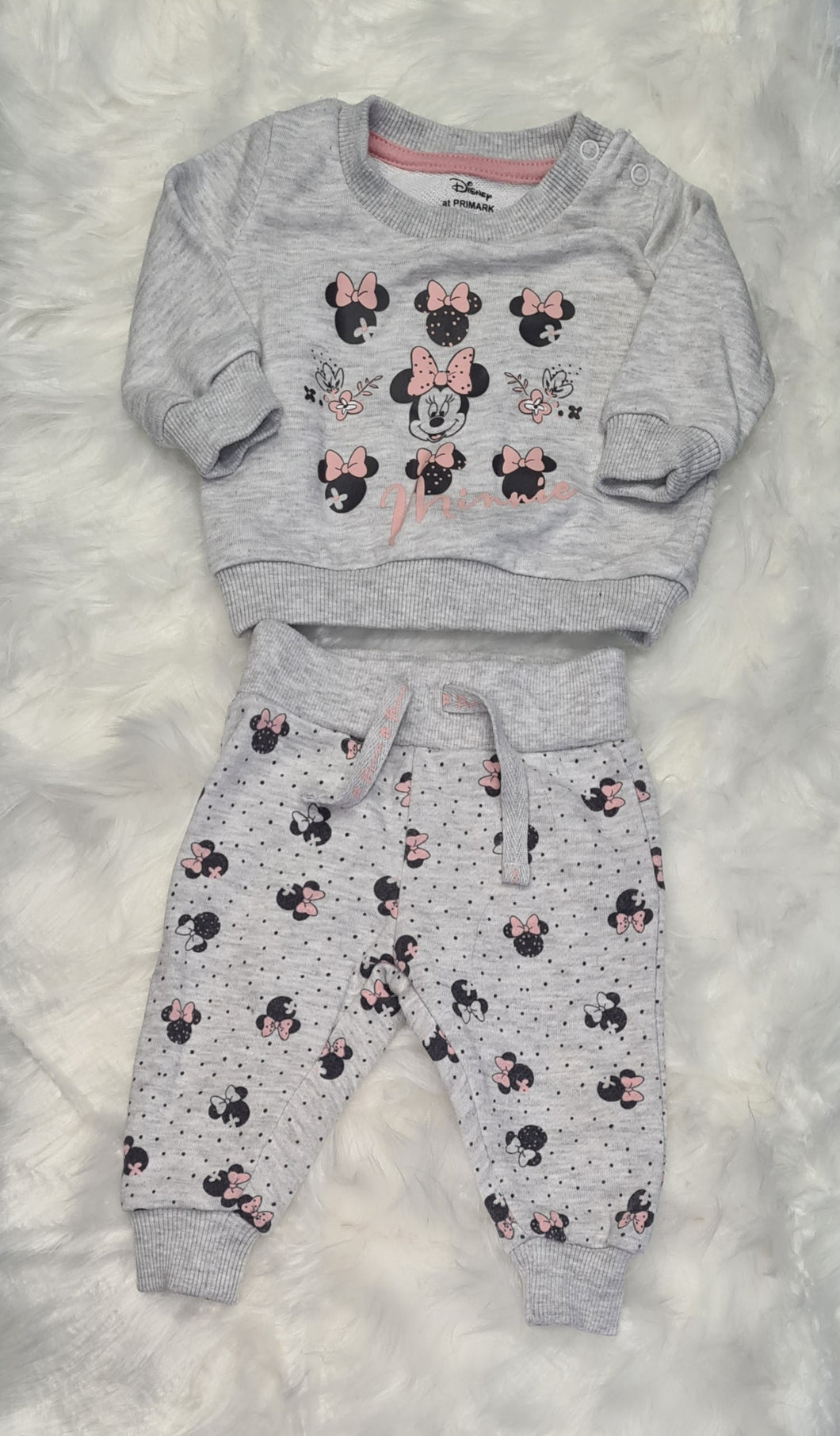 Girls 0-3 Months - Disney - Grey and Pink Minnie Mouse - Jumper