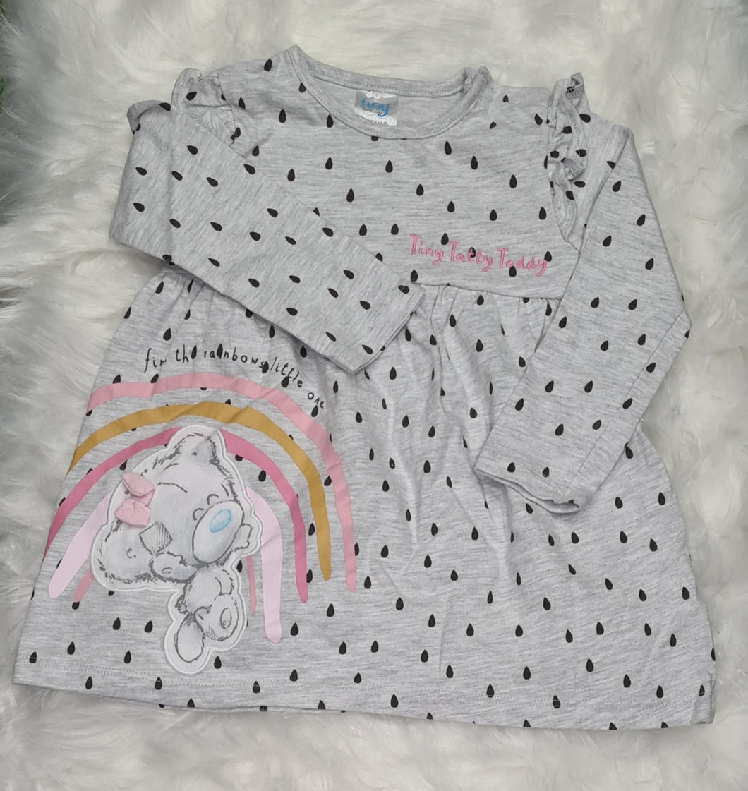 Girls 9-12 Months - Tiny Tatty Teddy Grey Dress