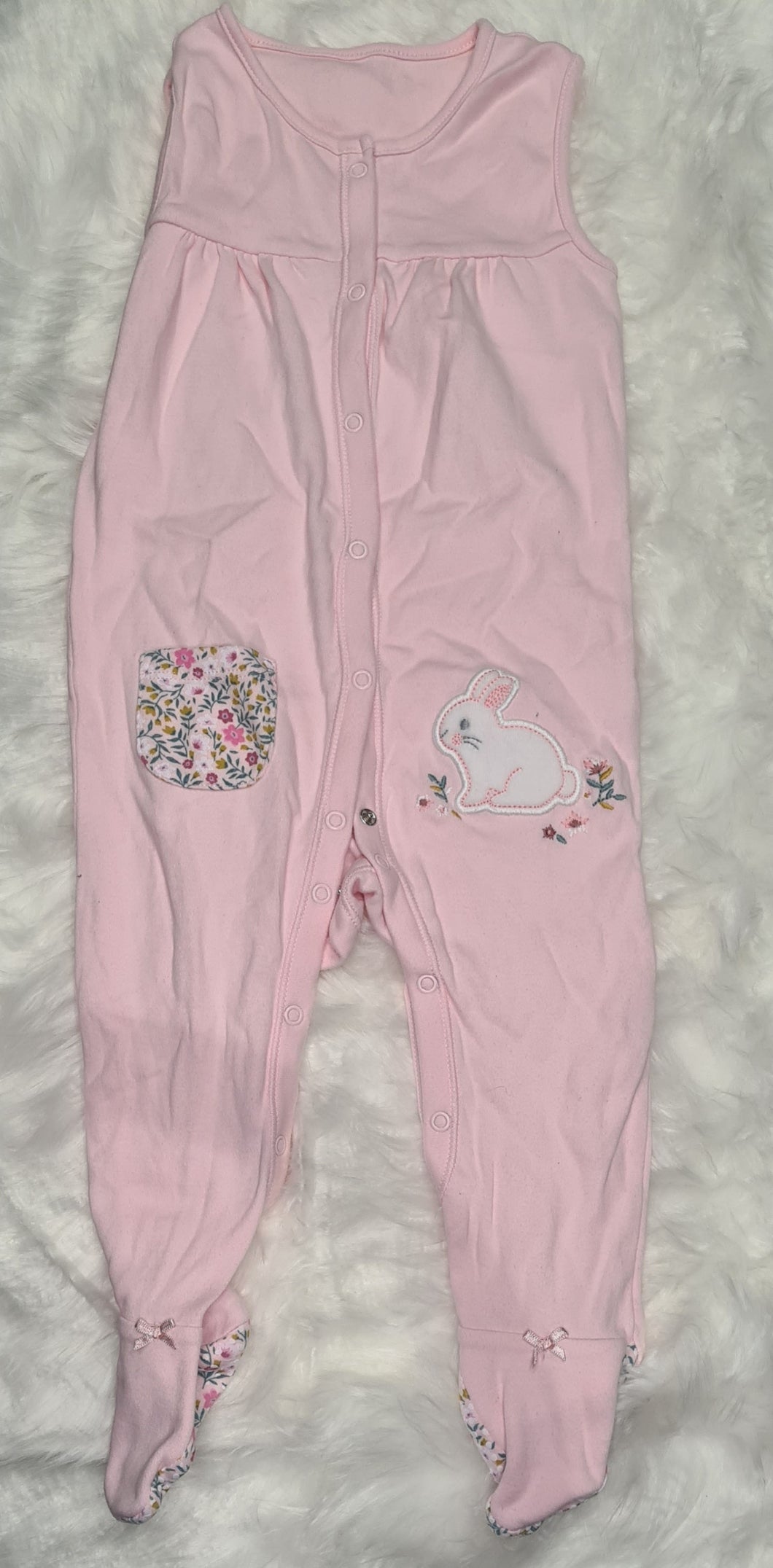 Girls 9-12 Months -Pink Bunny Romper