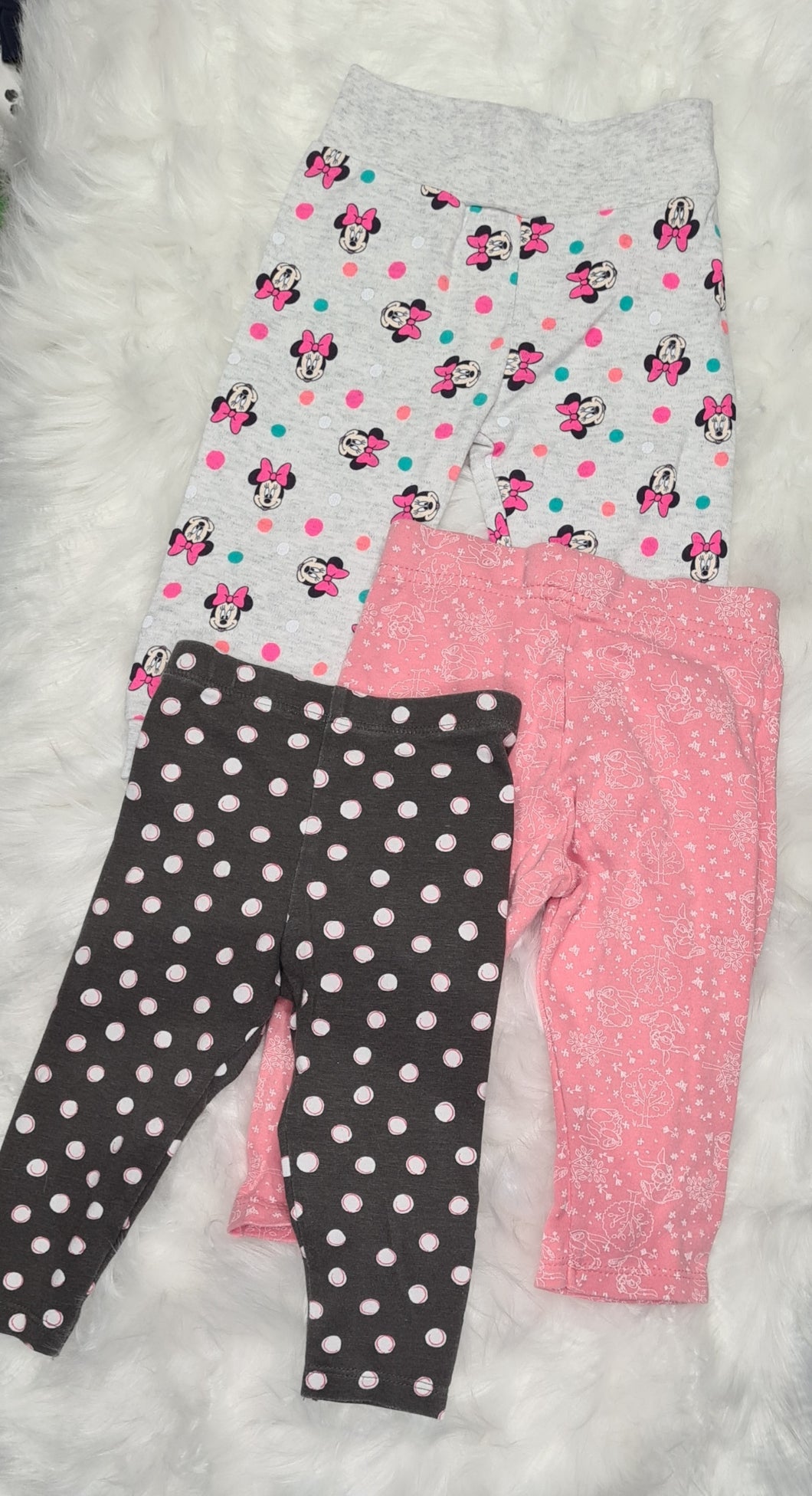 Girls 6-9 months - Set of 3 - Minnie Mouse Leggings