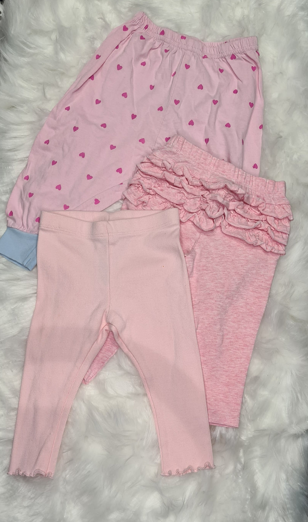 Girls 6-9 Months - Pack of 3 - Pink Leggings