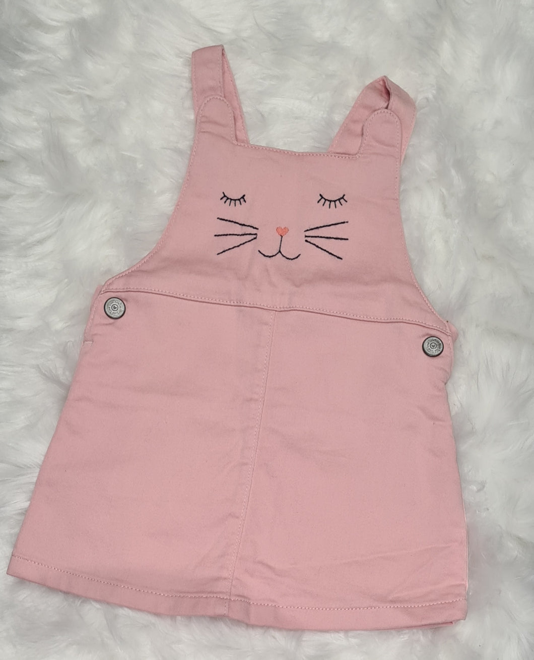 Girls 6-9 months - Pink Bunny Dungaree Shorts