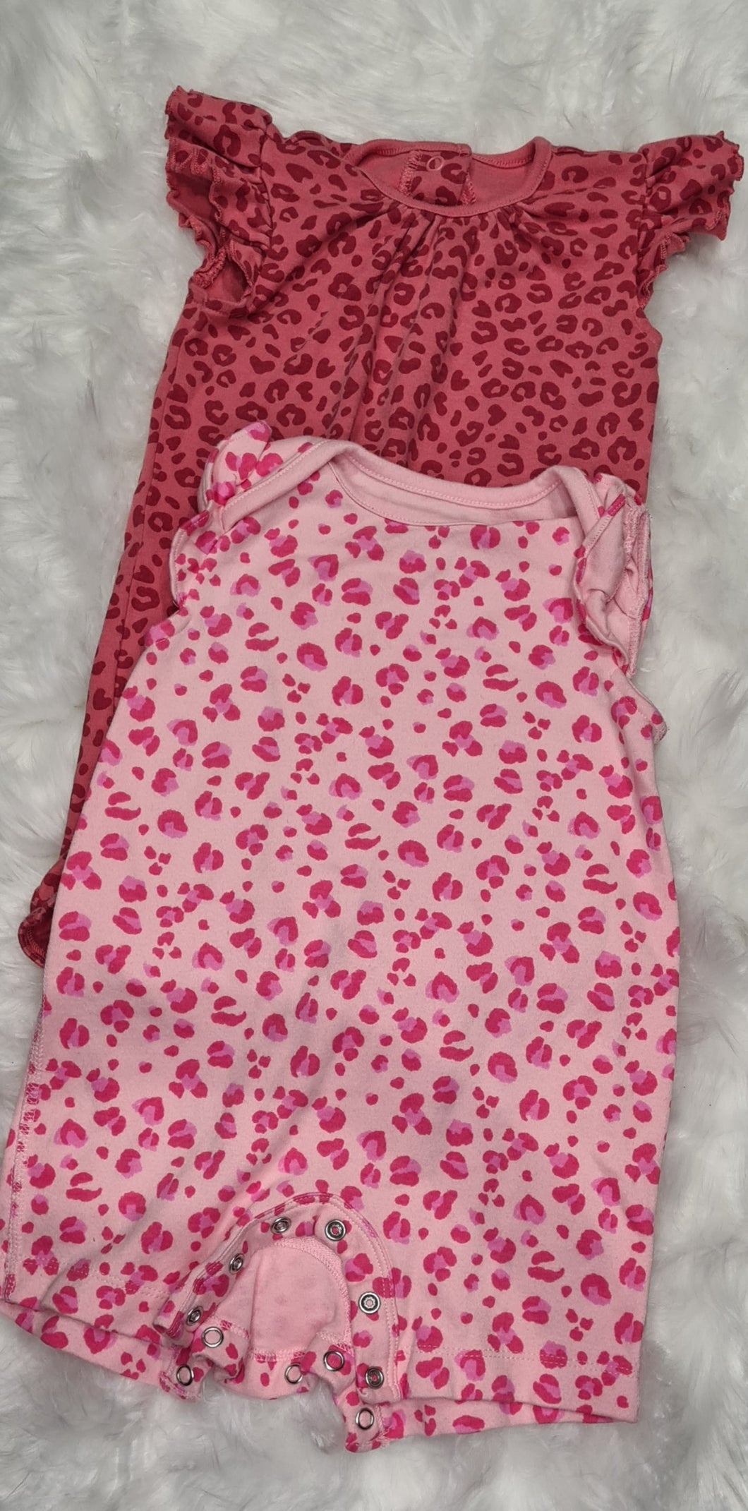 Girls 6-9 months - Set of 2 pink Rompers