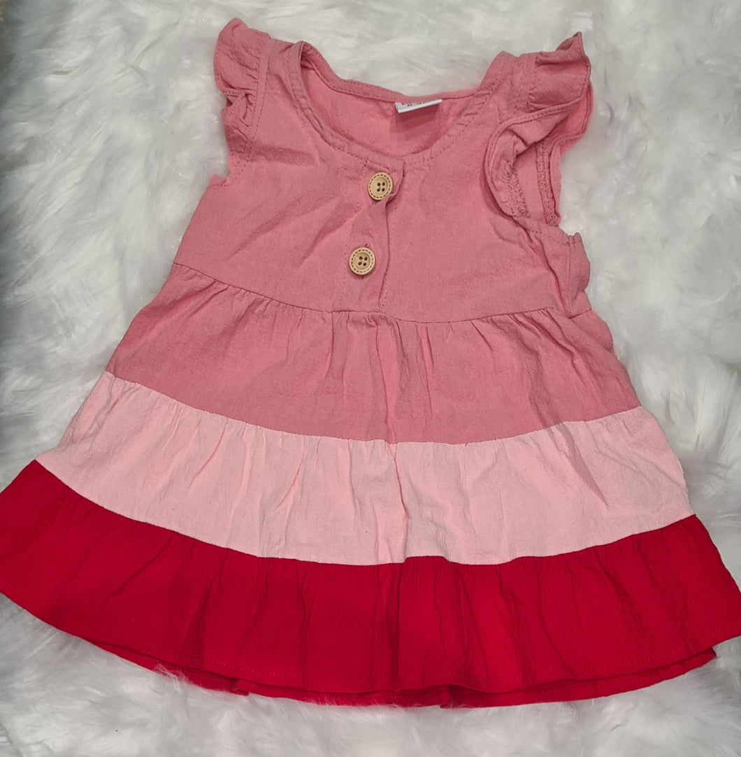 Girls 6-9 months - Red Stripe Dress