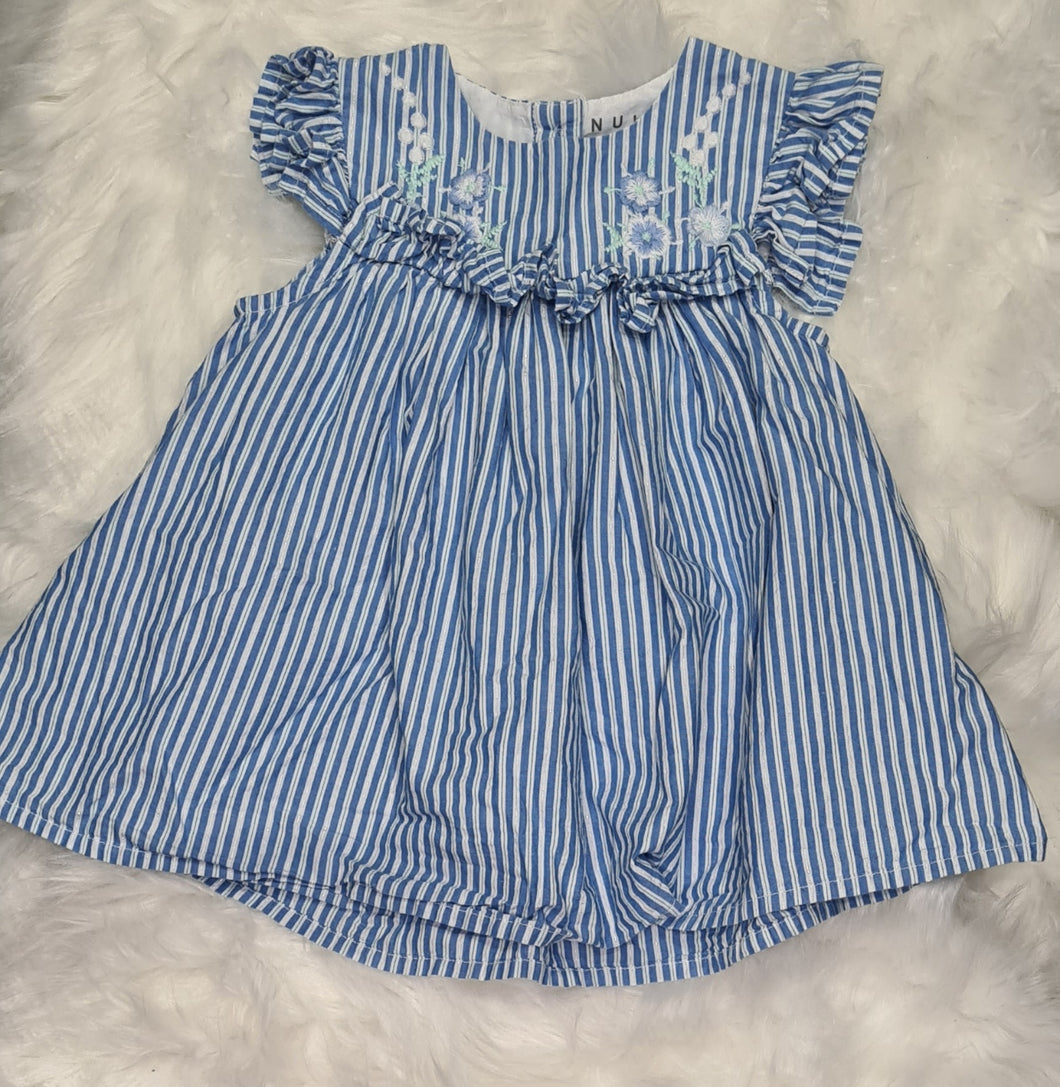 Girls 6-9 months - Blue Stripe Dress