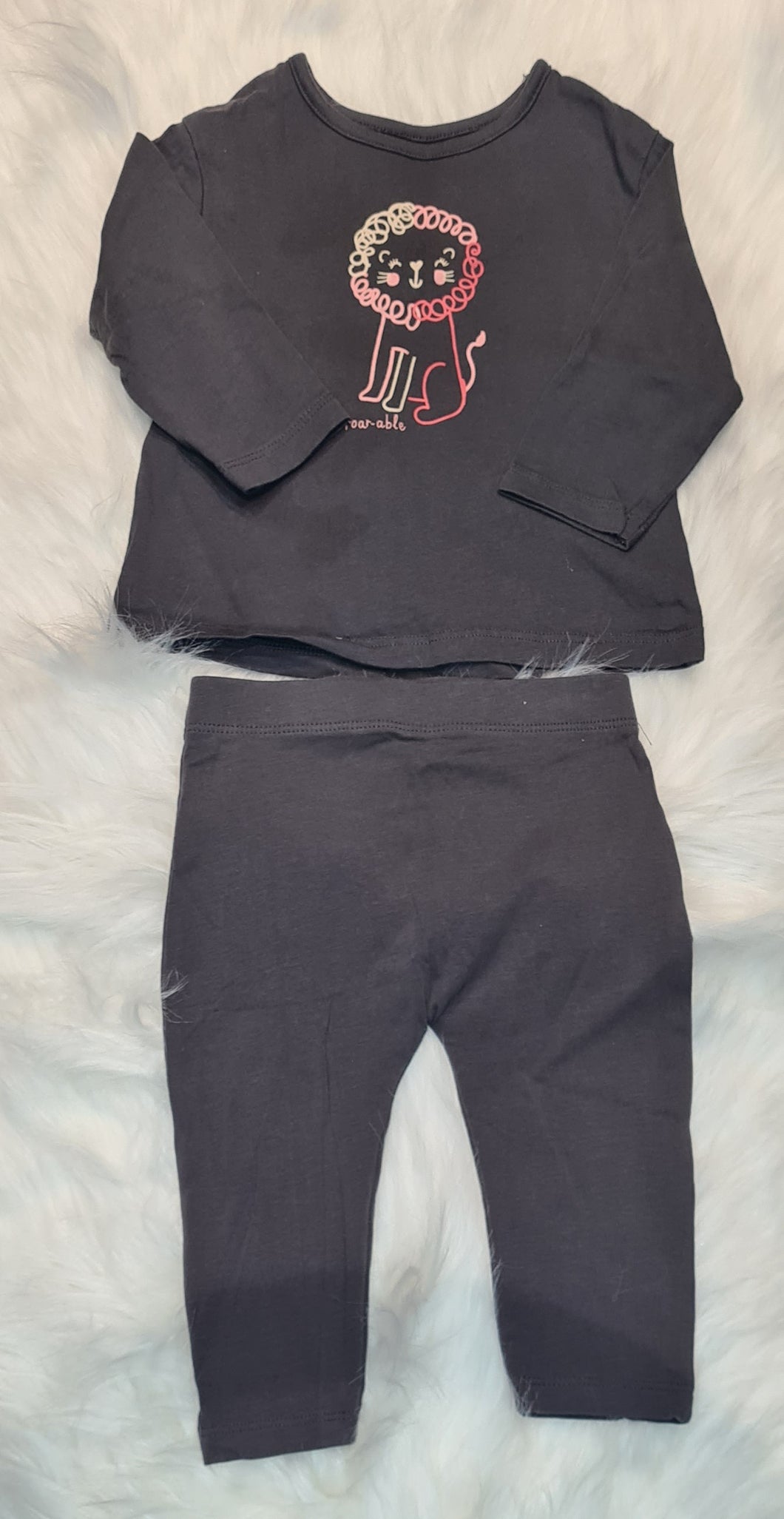 Girls 3-6 months - Lion Top and Leggings Set