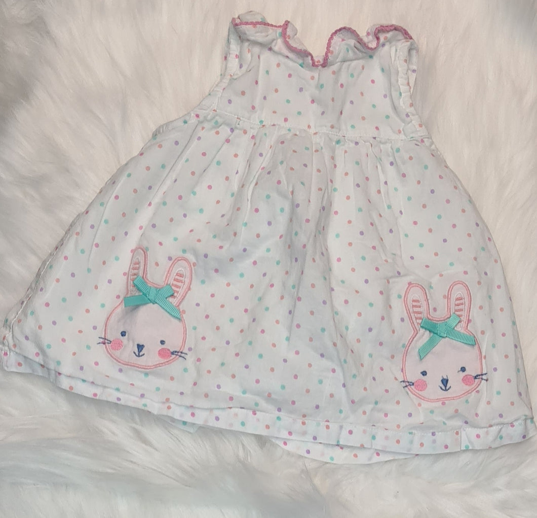 Girls 3-6 Months - White Bunny Dress
