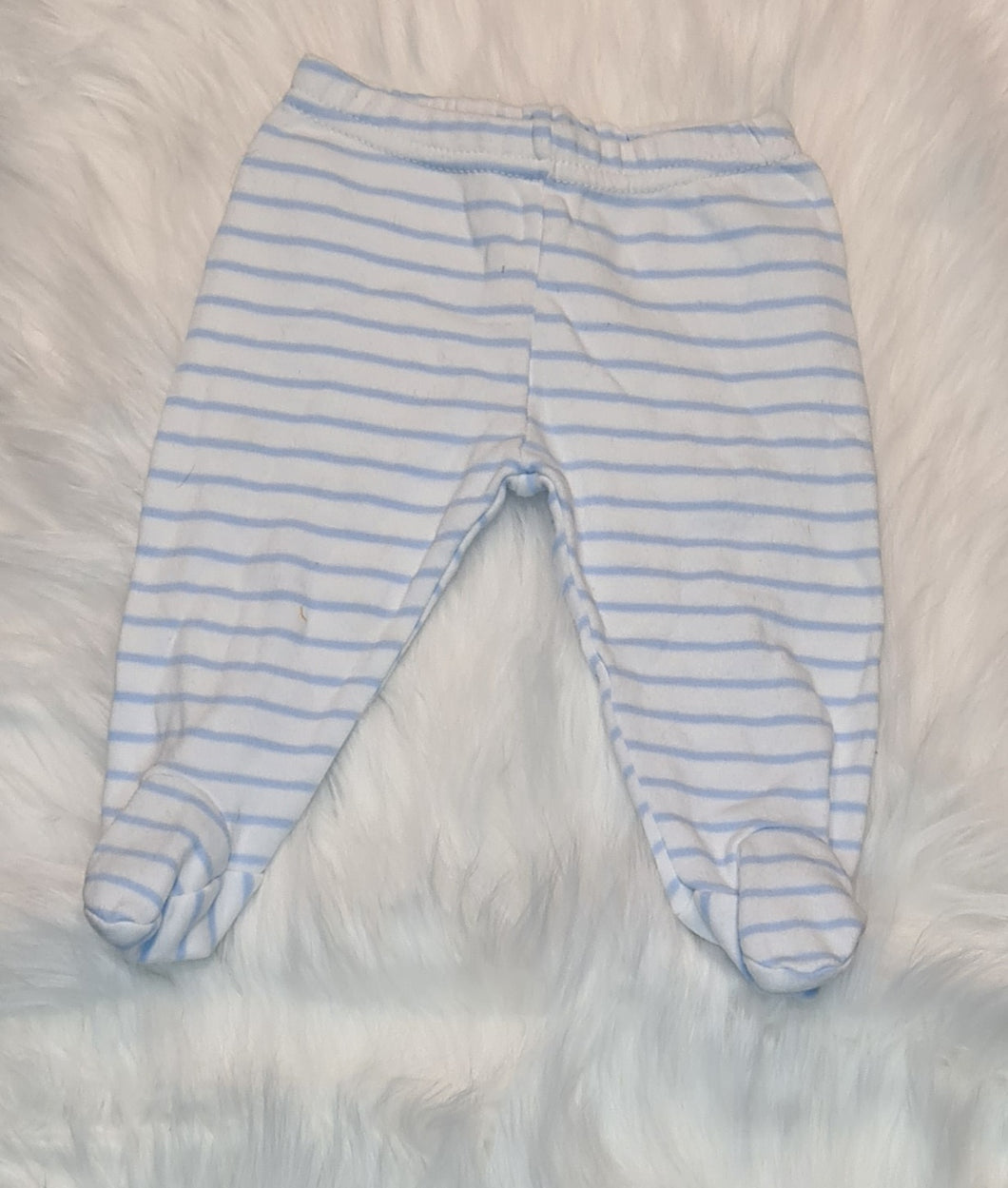 Boys 0-3 Months - Blue Stripy Onesie Bottoms