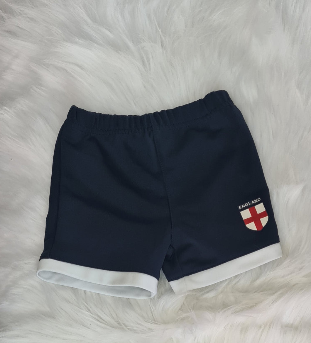 Boys 0-3 Months - Navy England Shorts