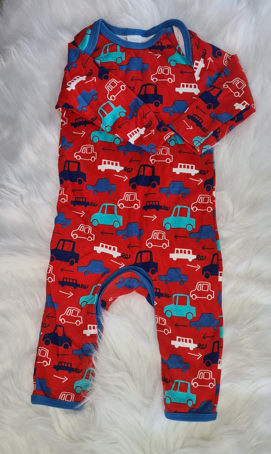 Boys 3-6 Months - Red & Blue Truck - Babygrow