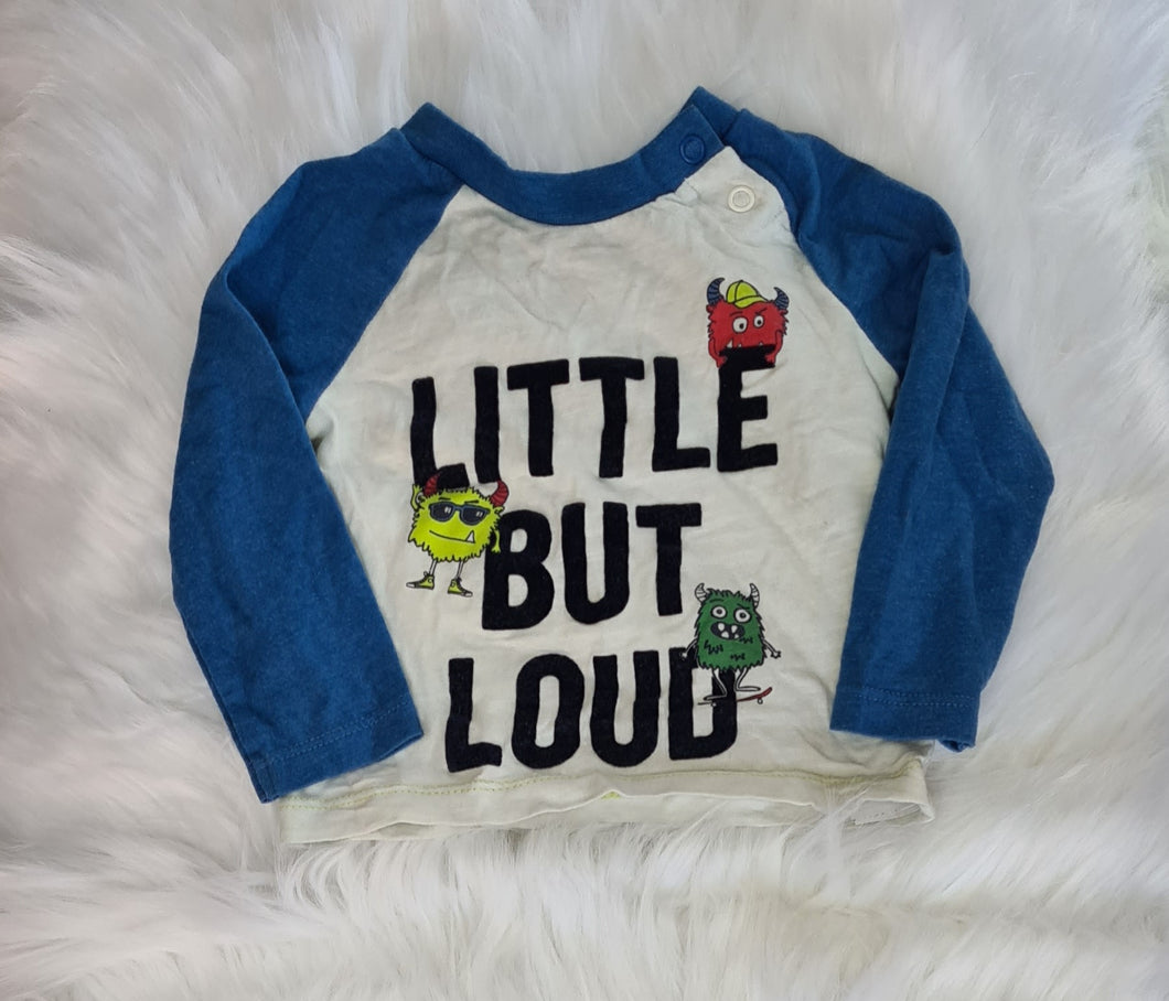 Boys 3-6 Months - Little But Loud Motif Long Sleeve Top
