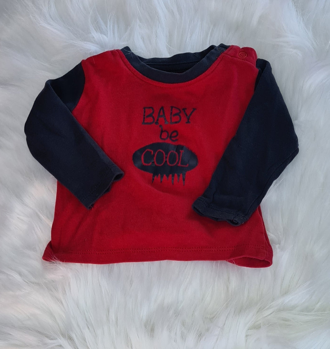 Boys 3-6 Months - Baby Be Cool Motif - Long Sleeve Top