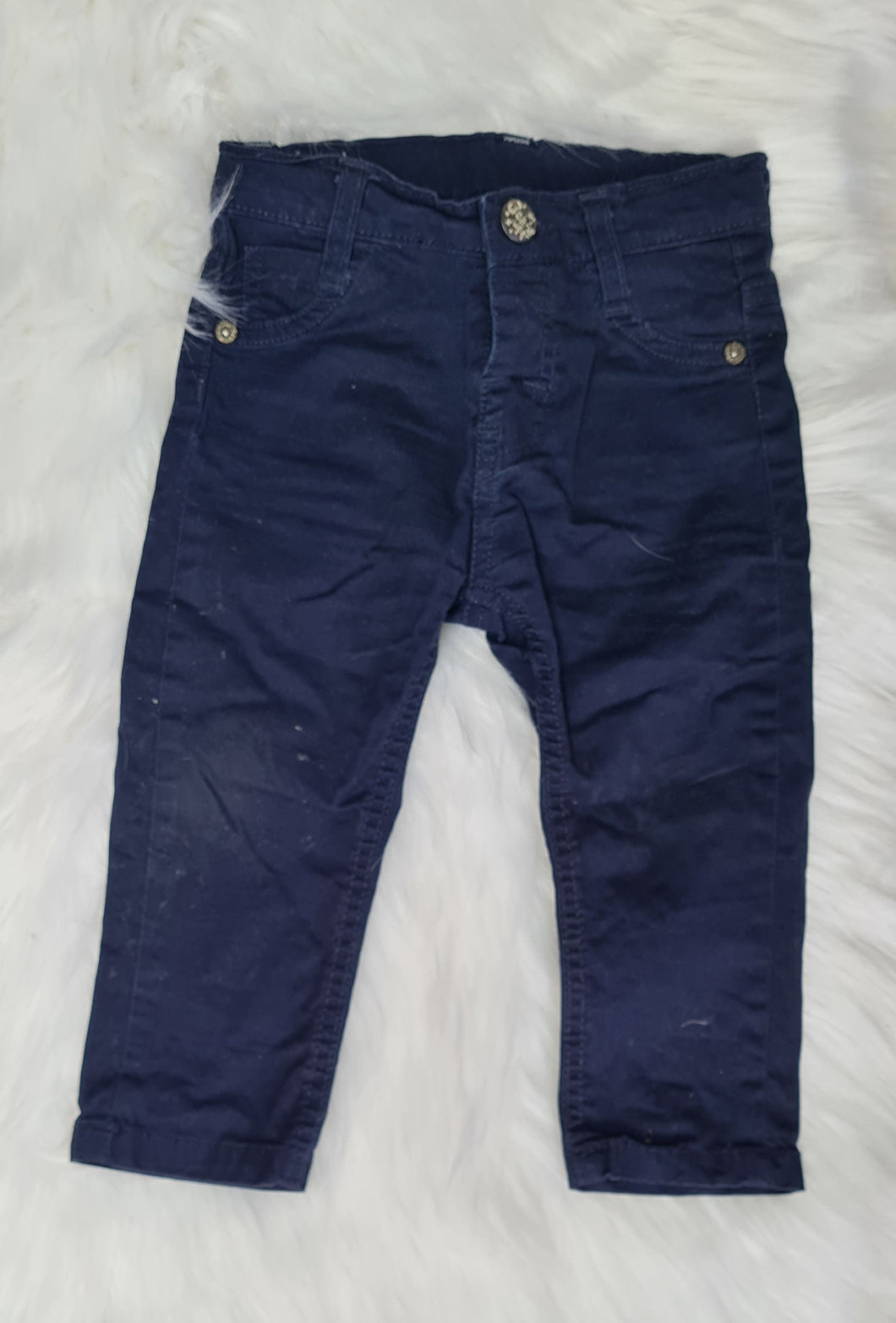 Boys 9-12 Months - Navy Blue Cargo Trousers